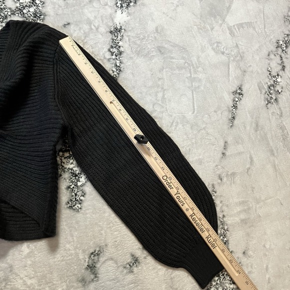 525 America Sweater Womens Size XS Black Twist‎ Front Long Sleeve Ribbed - Picture 2 of 9